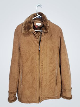 Cato Women's Brown Faux Suede Sherpa Lined Jacket