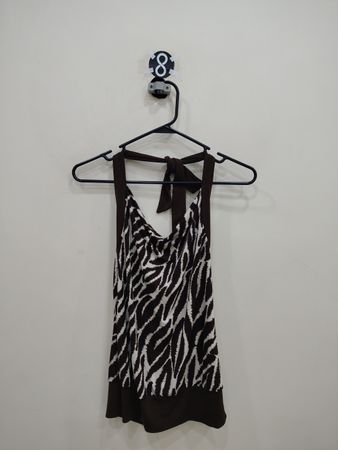BYER CALIFORNIA Zebra Print Halter Top