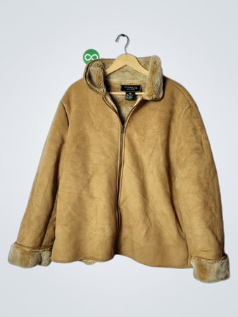 COACO NEW YORK Faux Suede Fur Lined Jacket