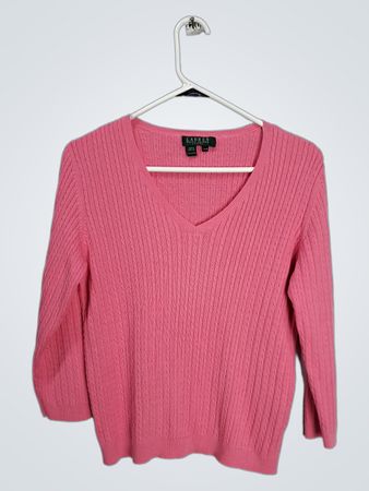 Lauren Ralph Lauren Petite Pink Knit Sweater