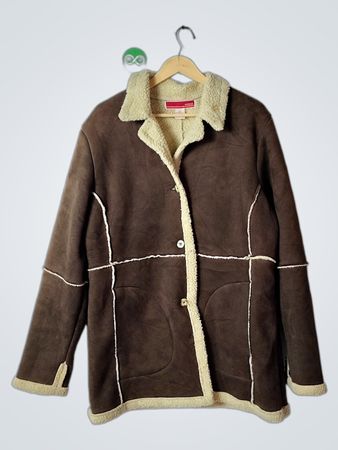 Merona Brown Suede Sherpa Lined Jacket