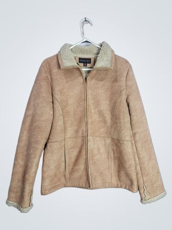 Braetan Women's Beige Suede Sherpa Lined Jacket