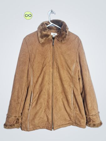 Cato Faux Fur Trimmed Suede Jacket