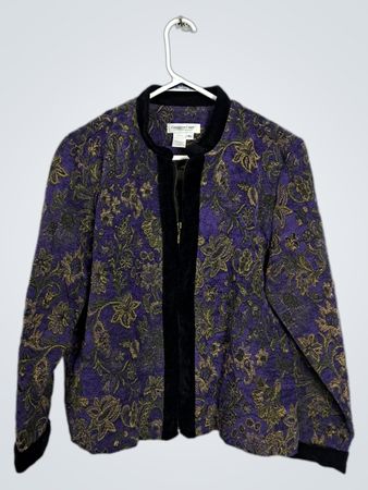 Coldwater Creek Women's Purple Floral Jacket