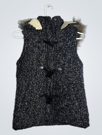 Mossimo Supply Co. Women's Hooded Toggle Vest with Faux Fur Trim