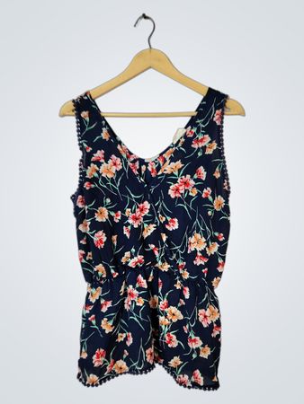 SIENNA SKY Navy Floral Sleeveless Romper
