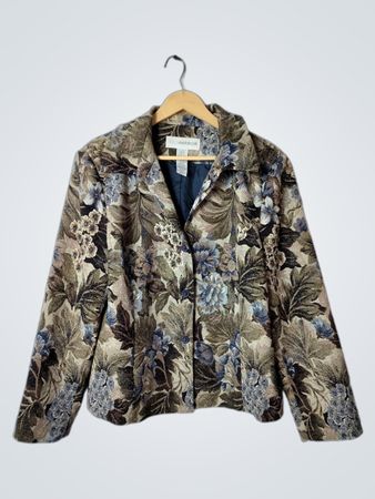 Sag Harbor Women's Floral Tapestry Blazer Size 16