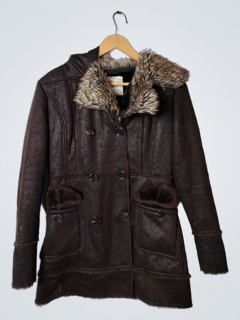 Wet Seal Faux Fur Trimmed Coat