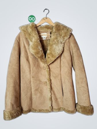 St. John's Bay Faux Suede Fur Trimmed Jacket