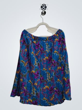 Blue floral print skirt
