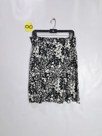 Black and White Floral Print Mini Skirt