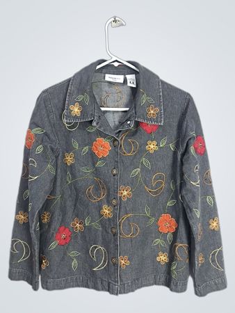 PARISIAN	Works Petite Embroidered Denim Jacket