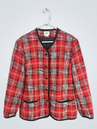 KORET Women's Red Plaid Blazer