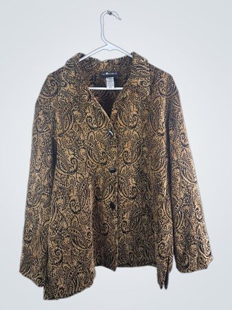 Sag Harbor Women's Paisley Print Button Front Jacket