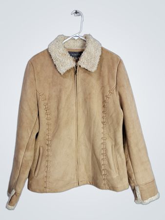 Liz Claiborne Suede Sherpa Lined Jacket