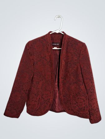 Coldwater Creek Women's Red Patterned Blazer