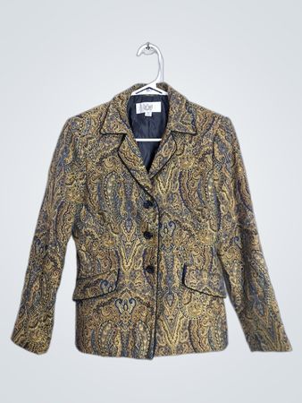 Le Suit Petite Paisley Print Blazer