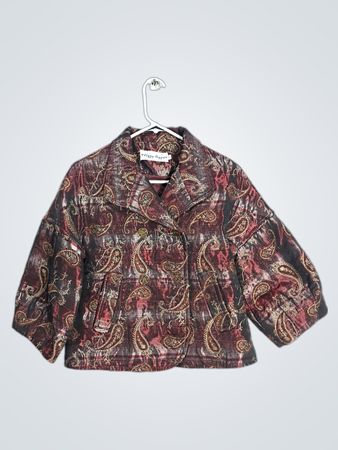 Dizzy Lizzie Paisley Print Cropped Jacket