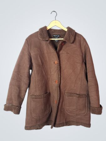 Style & Co. Petite Brown Faux Suede Sherpa Lined Jacket