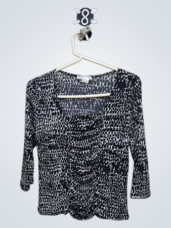 Bleecker & McDougal Black & White Patterned Top