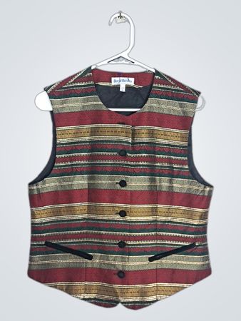 David Brooks Women's Striped Vest Made in USA Size 6