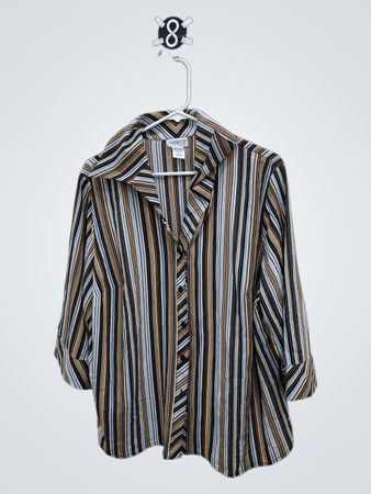 Lauren Lee Woman Striped Button-Up Shirt