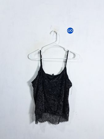 Midnight Velvet Lace Trim Cami