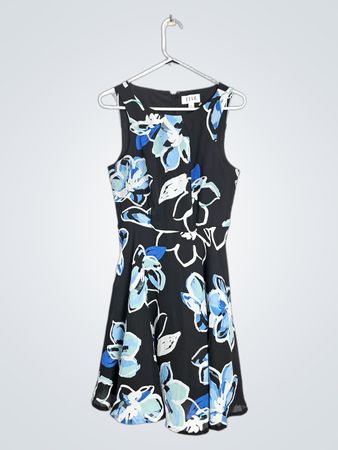 ELLE Women's Black Floral Sleeveless Dress Size 6