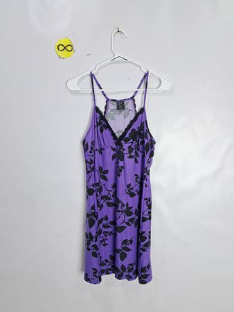 Apt. 9 Intimates Women's Purple Floral Lace Trim Cami Sleep Dress