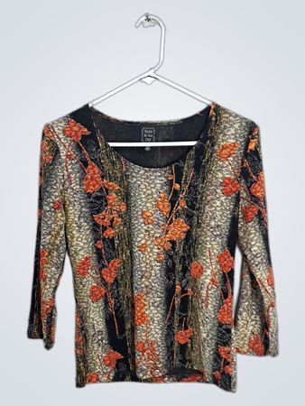 Suzie in the City Women's 3/4 Sleeve Floral Print Top