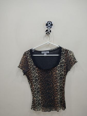 Madden Girl Leopard Print Mesh Top