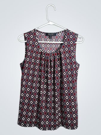 Kasper Separates Sleeveless Geometric Print Blouse