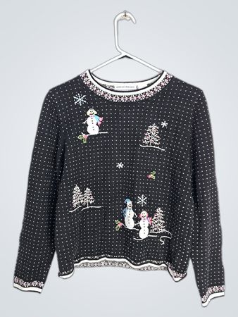 Alfred Dunner Petite Snowman Sweater