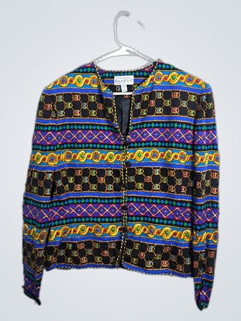Adrianna Papell Printed Silk Blazer