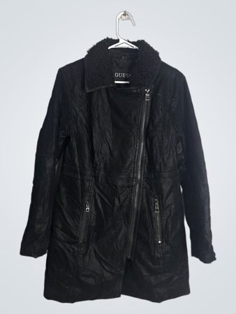 Guess Black Faux Leather Jacket