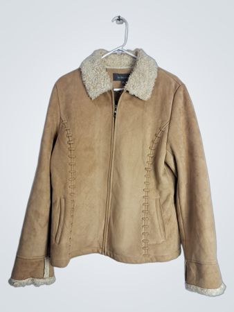 Liz Claiborne Suede Sherpa Lined Jacket