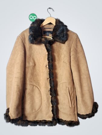Jones New York Suede Fur Trimmed Jacket