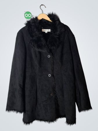 Jones New York Faux Fur Trimmed Coat