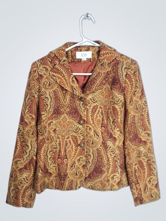 Le Suit Petite Paisley Print Blazer