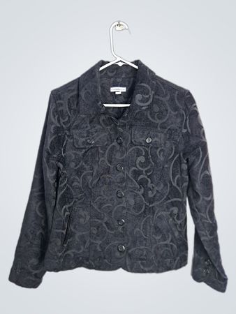 Croft & Barrow Black Jacquard Jacket