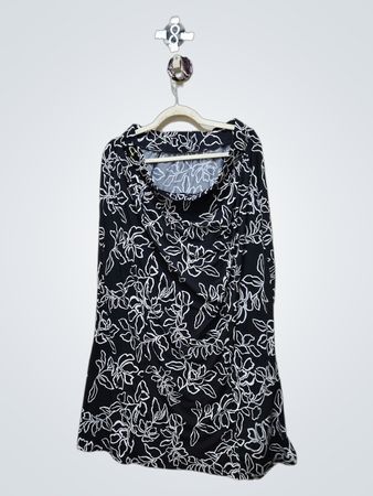 Black and white floral print dress