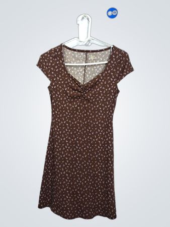 Brown Floral Print Dress