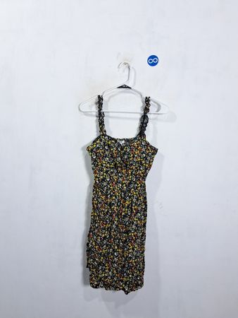 AUW Floral Print Smocked Dress