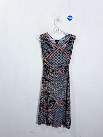 En Focus Studio Sleeveless Geometric Print Midi Dress