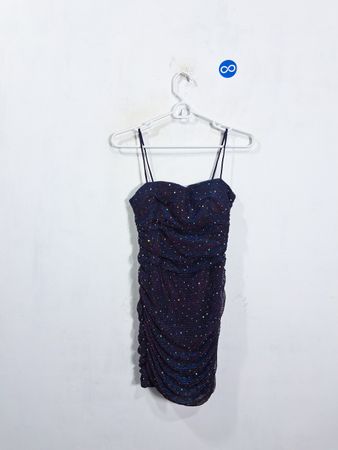 Lulus Ruched Mini Dress with Sparkle