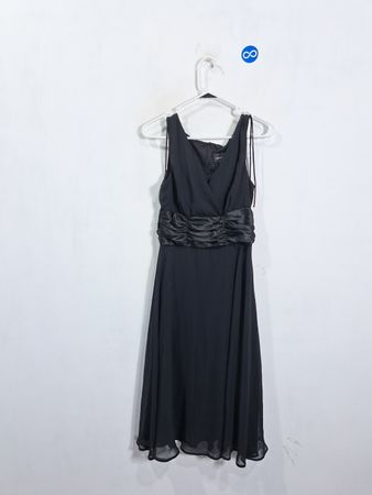 Black Ruched Waist Dress