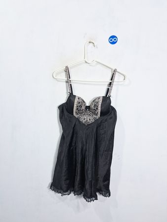 Linea Donatella Black Lace Trim Chemise