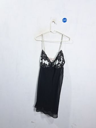 Cacique Black Lace Trim Slip