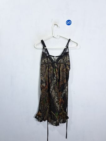 Camo Print Lace Trim Nightgown