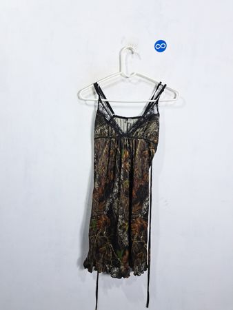 Camouflage Print Lingerie Top